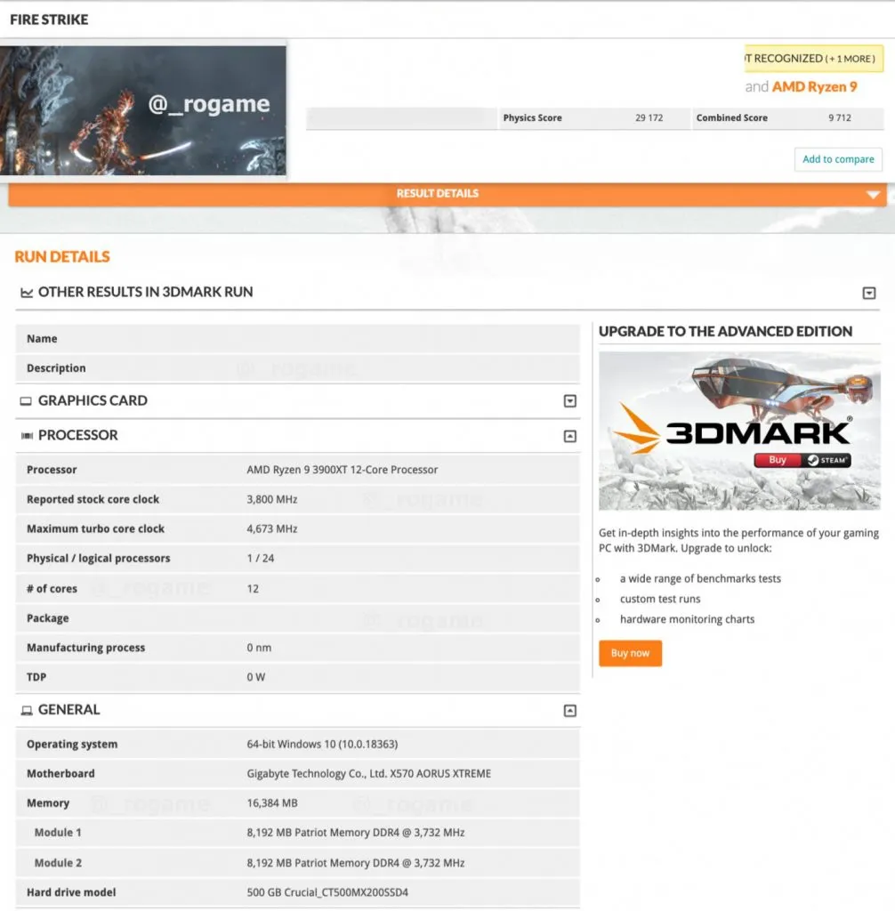 3900xt 3dmark score