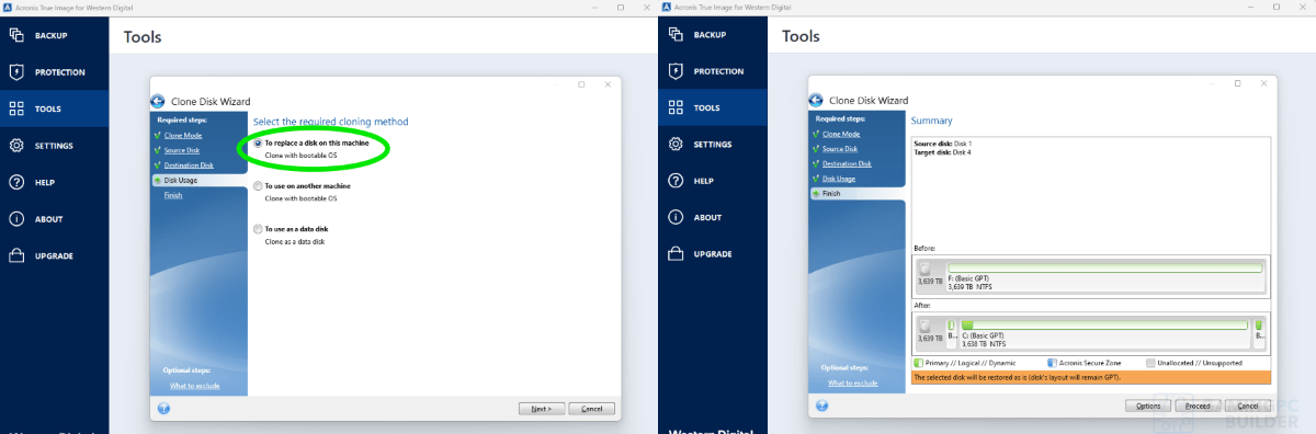 Acronis True Image 6 Disk Usage and Summary