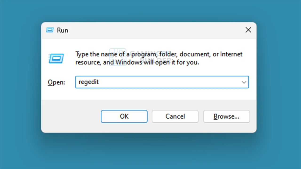 start regedit