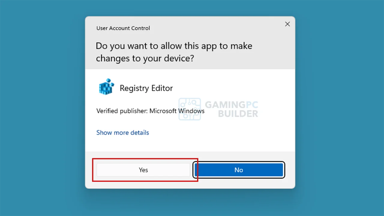 start regedit uac