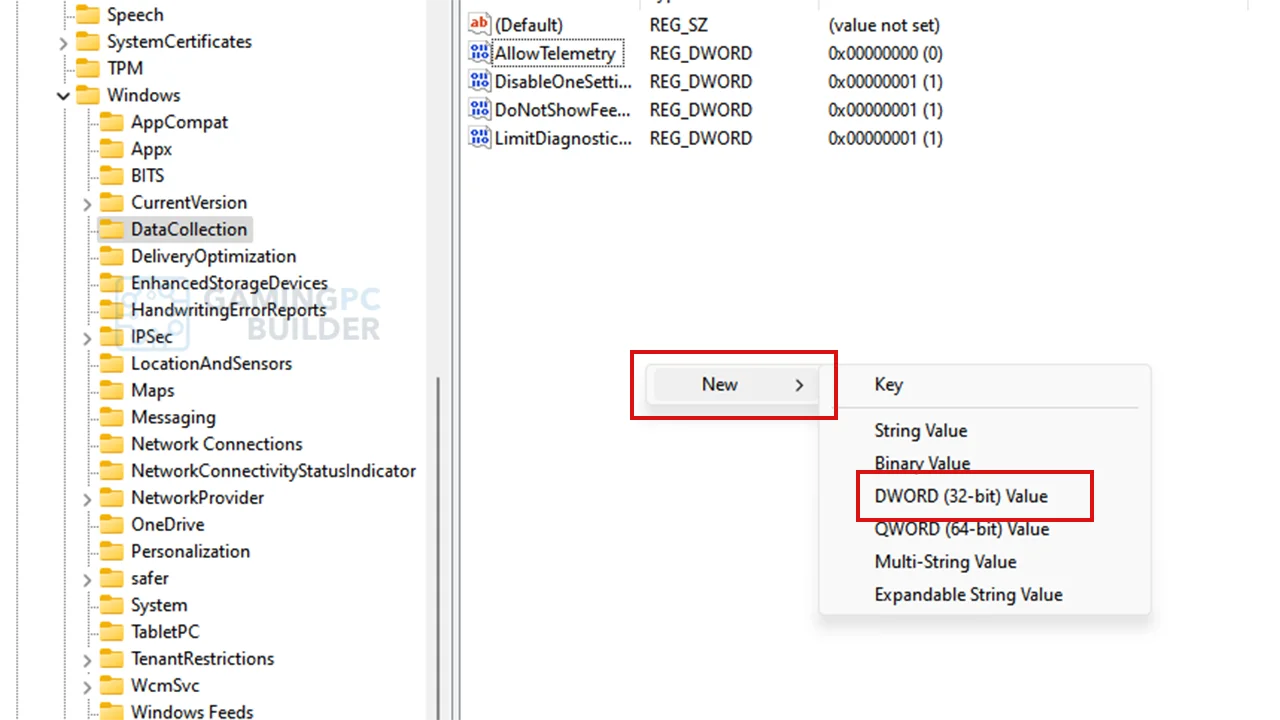 disable telemetry in registry