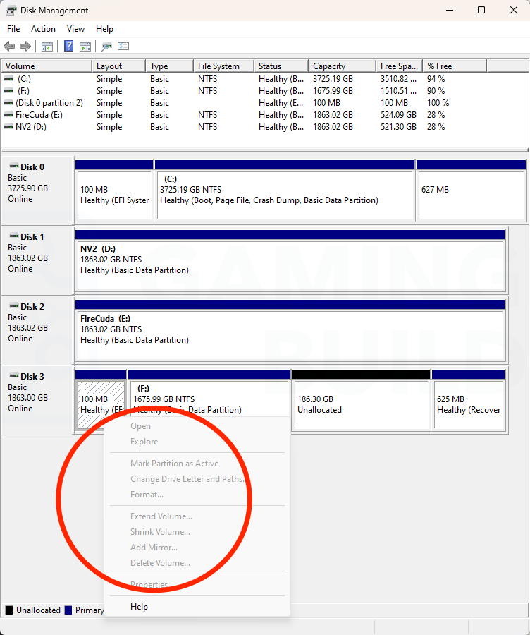 Disk Manager Grayed out alternatives