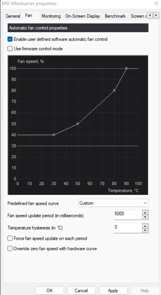 Custom GPU Fan Curve