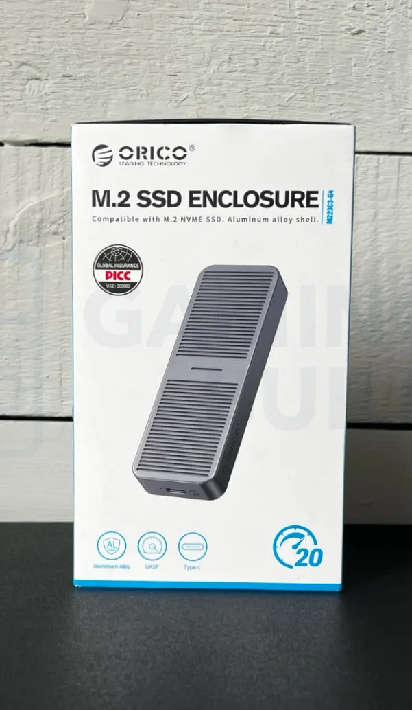 Orico 20 Gbps NVMe enclosure box