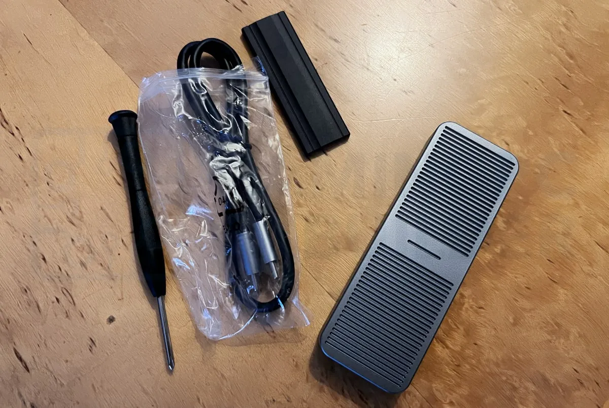 Orico NVMe enclosure contents
