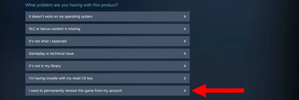 Remove game from Steam