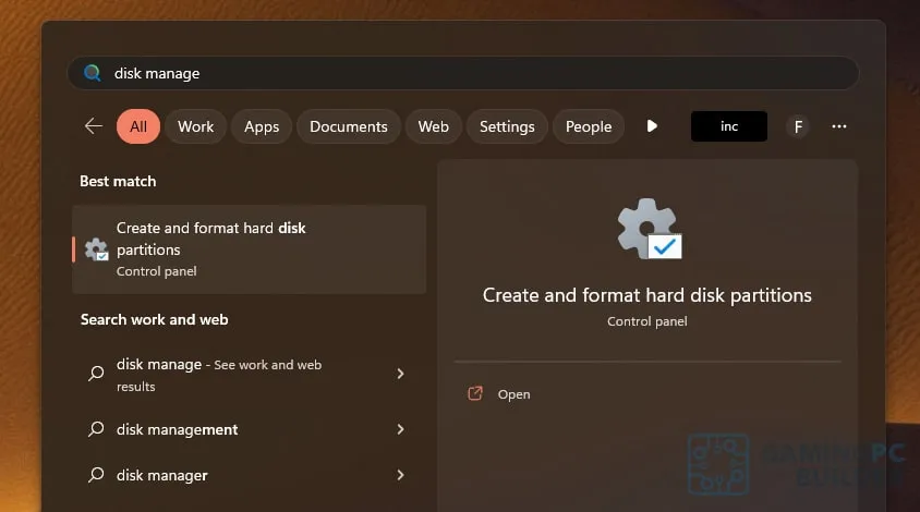 Step 1 Opening Disk Management
