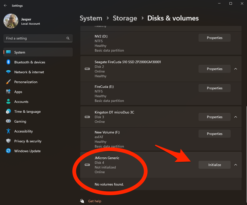 Step 3 Locate disk