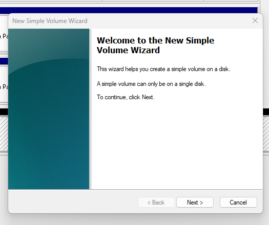 Step 6 New volume wizard