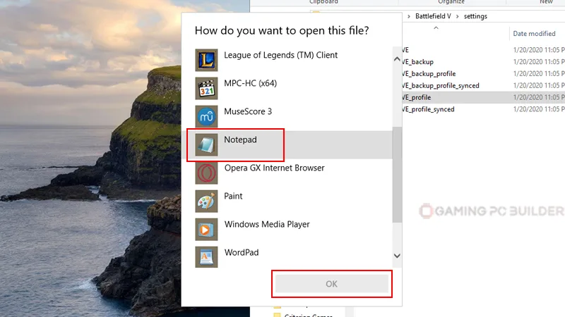 Battlefield V config file