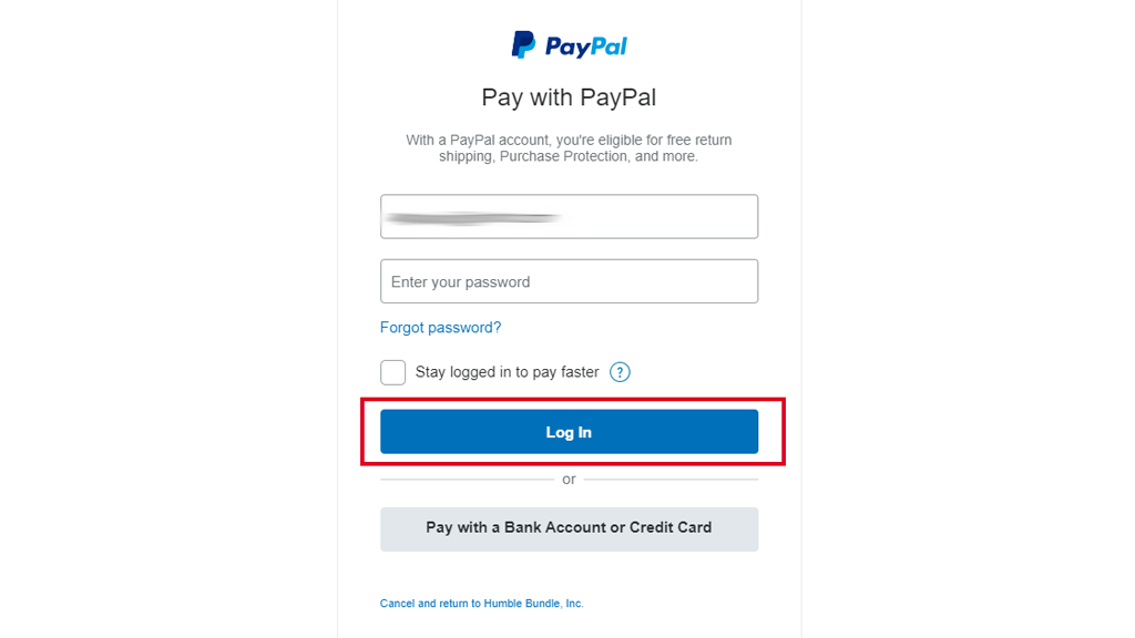 Buy games on Humble Store using paypal