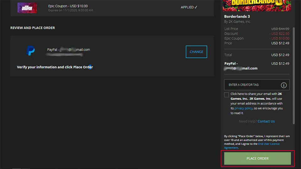 Buy Games on Epic Games Using PayPal