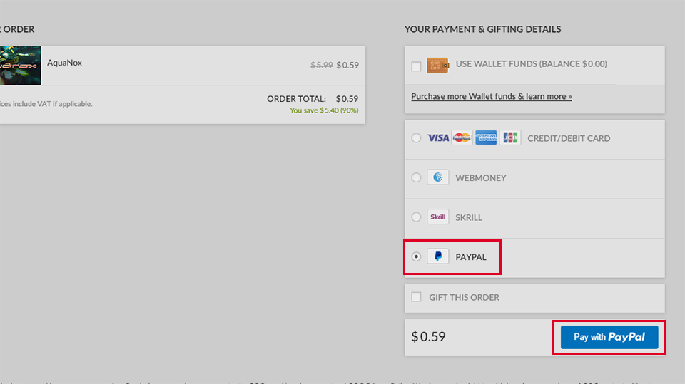 buy games on gog using paypal