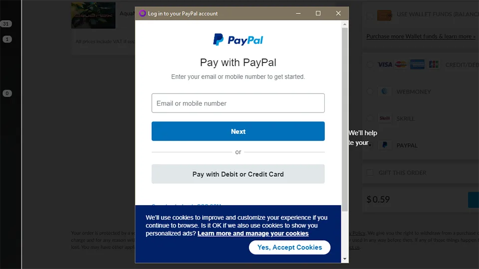 buy games on gog using paypal