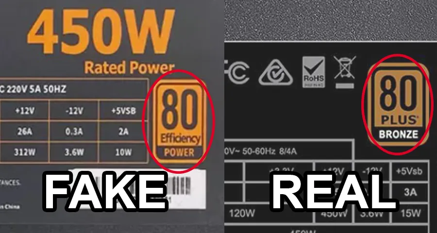 Fake 80 Plus PSU