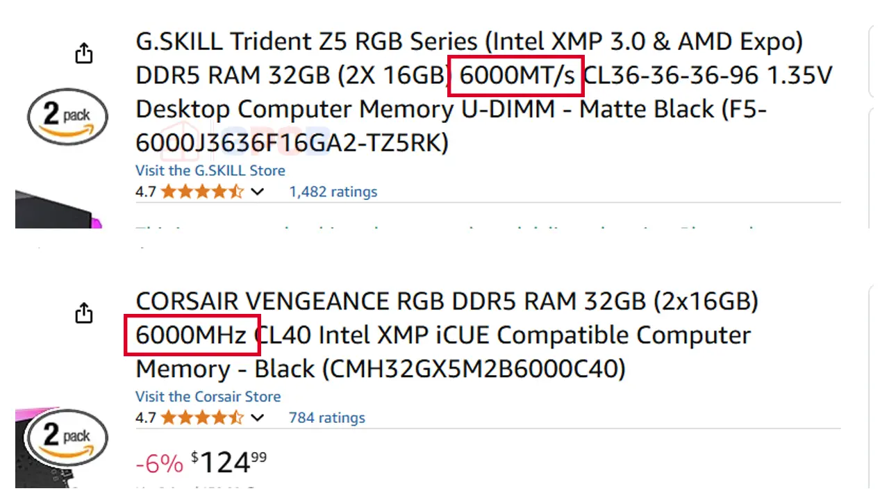 RAM Speed MTs vs MHz