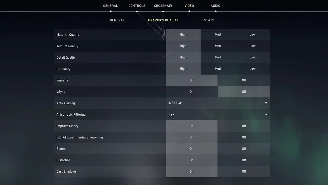 Valorant Graphical Settings