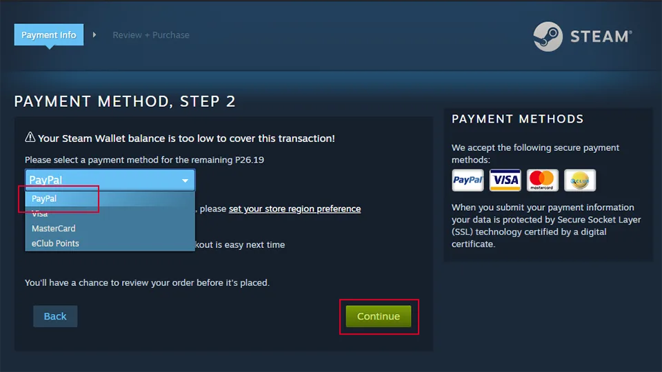 Buy Games on Steam Using PayPal