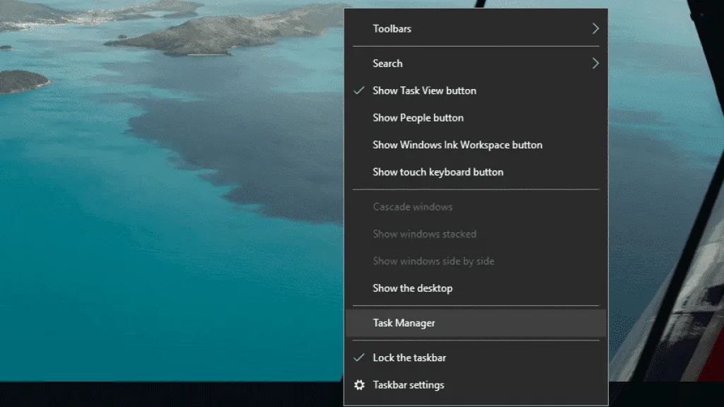 Open taskmanager